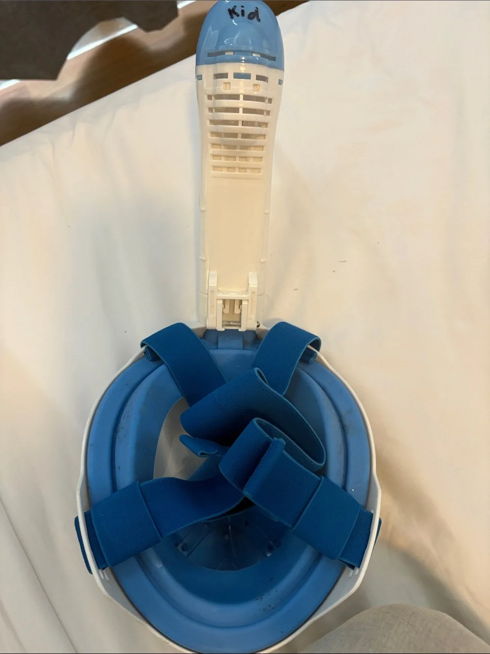 Kid size Full-Face Snorkel Mask - Blue & White